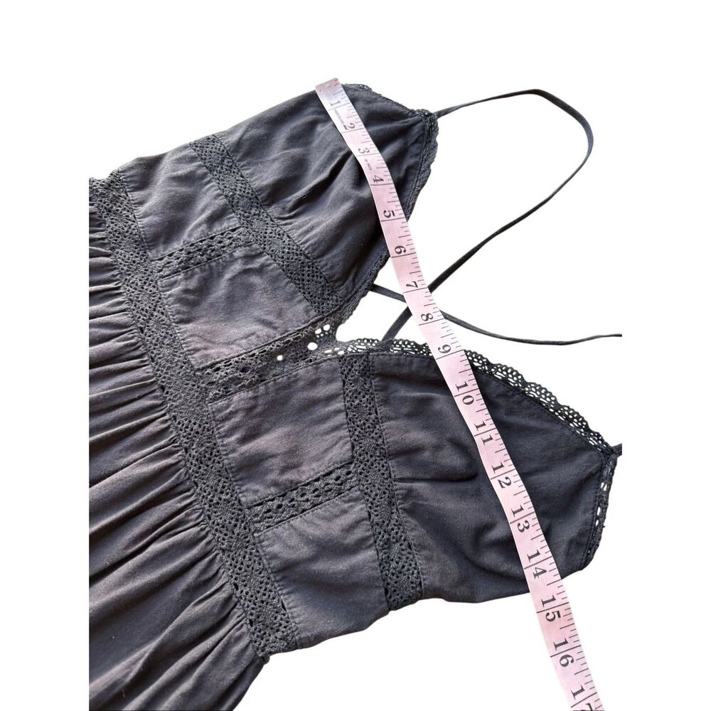 Francesca’s Audrey Parks Black Tiered Lace-Up Back Maxi Dress - Picture 7 of 9